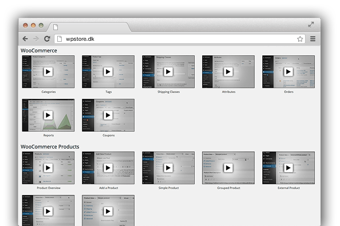 Viser supportvideoer til WordPress webshop design v. René Sejling, Viborg.