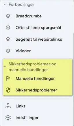 Sikkerhed på hjemmeside. Se problemer i Search Console. renesejling.dk