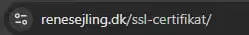 Eks. på adresselinje for sikker WordPress hjemmeside med SSL i Chrome.