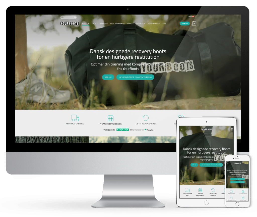 Webshop design i WordPress for yourboots.dk. Webshop designer Rene Sejling