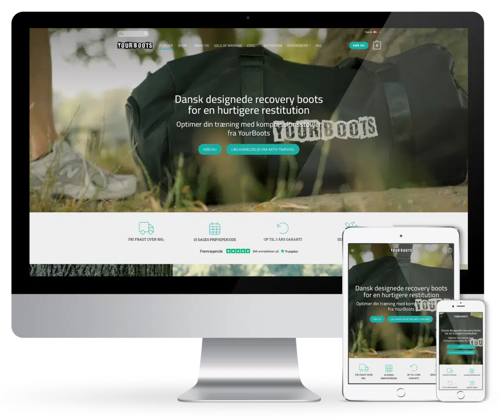 Webshop design i WordPress for yourboots.dk. Webshop designer Rene Sejling