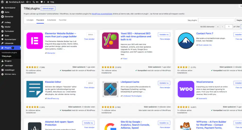 Få dine WordPress plugins opdateret med supportaftale, ReneSejling.dk